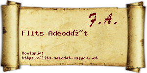 Flits Adeodát névjegykártya